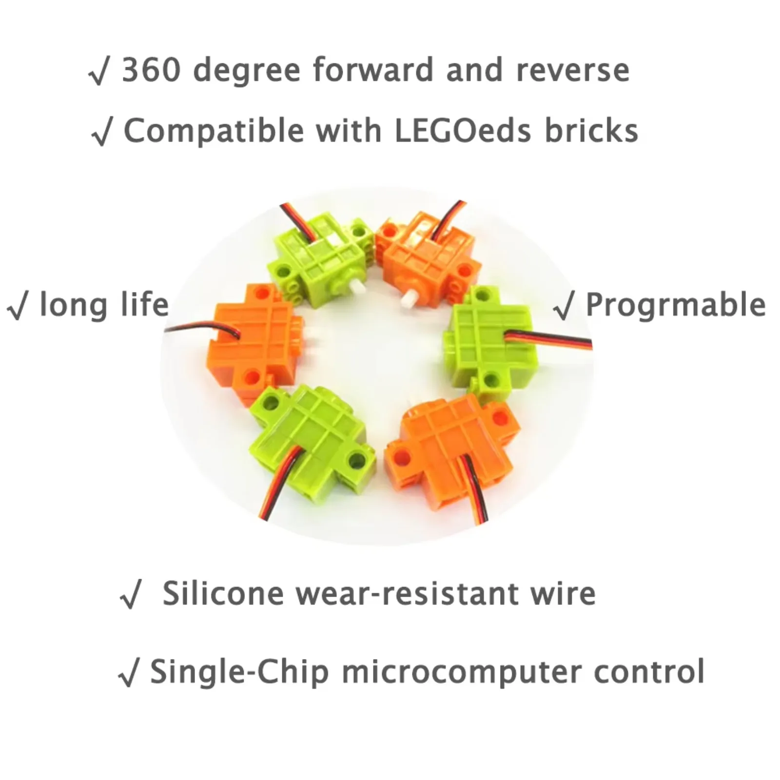 Microbit Robot - 4pcs Geekservo 360 Degree Continuous Rotation