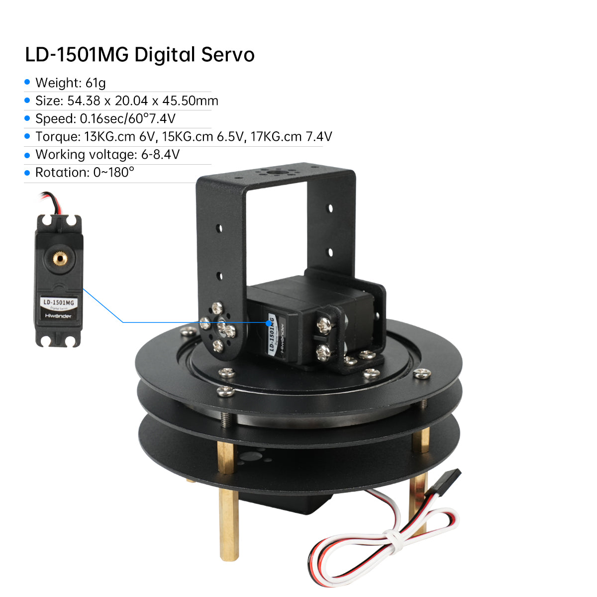 Hiwonder Unassembled 2 DOF Pan - Pan Tilt Bracket ulasan dan harga