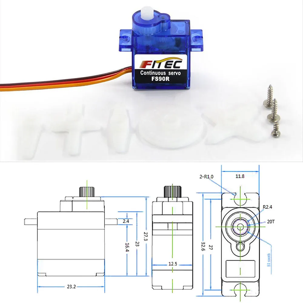 Feetech Mini FS90R Micro Servo - Micro Servo ulasan dan harga